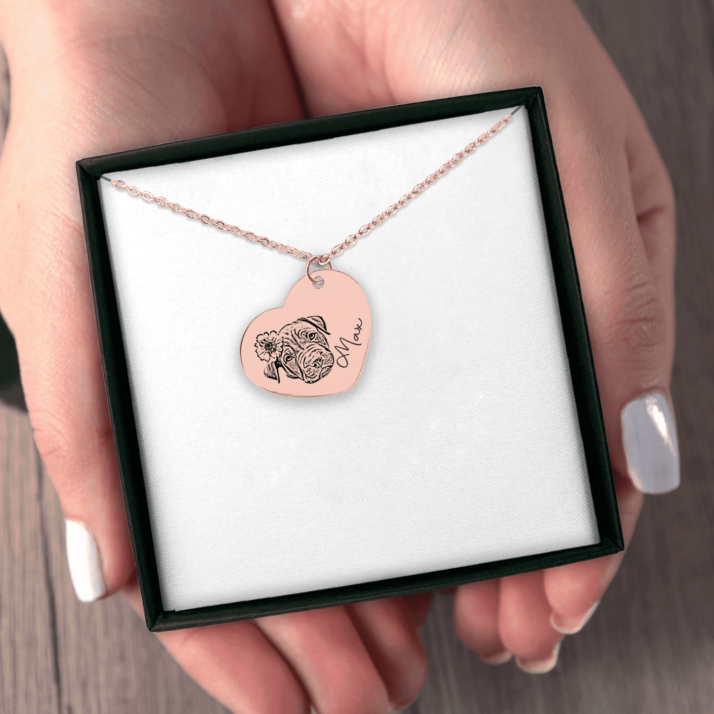 Pet Portrait Heart Necklace